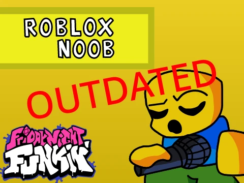 Roblox Noob character in Friday Night Funkin style vector trace animation