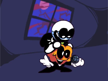 Spookeez Friday Night Funkin gameplay screenshot featuring Skid and Pump