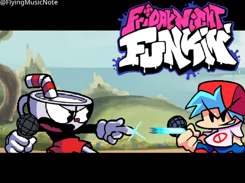 Technicolor Tussle Vs Cuphead Friday Night Funkin Mod Logo