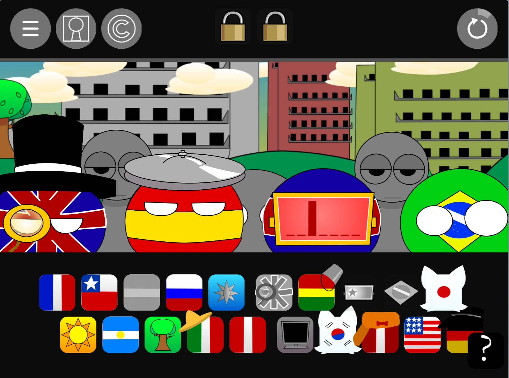 Completed music composition in Countryball Sprunki Pyramixed Countryball Sprunki Pyramixed 0.9 gameplay showing completed composition