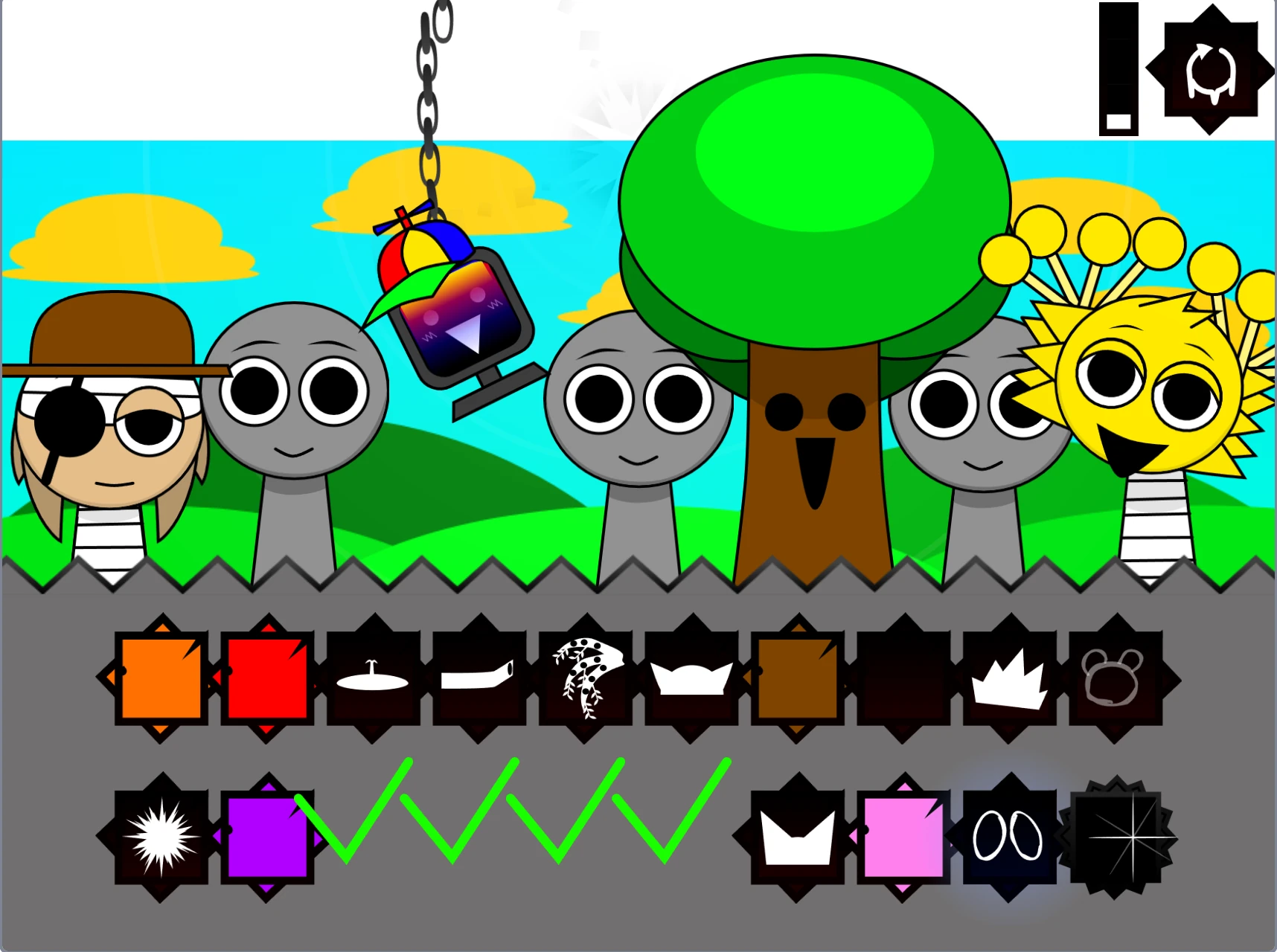 Fanmade Sprunki Definitive Phase 9 Alive character selection