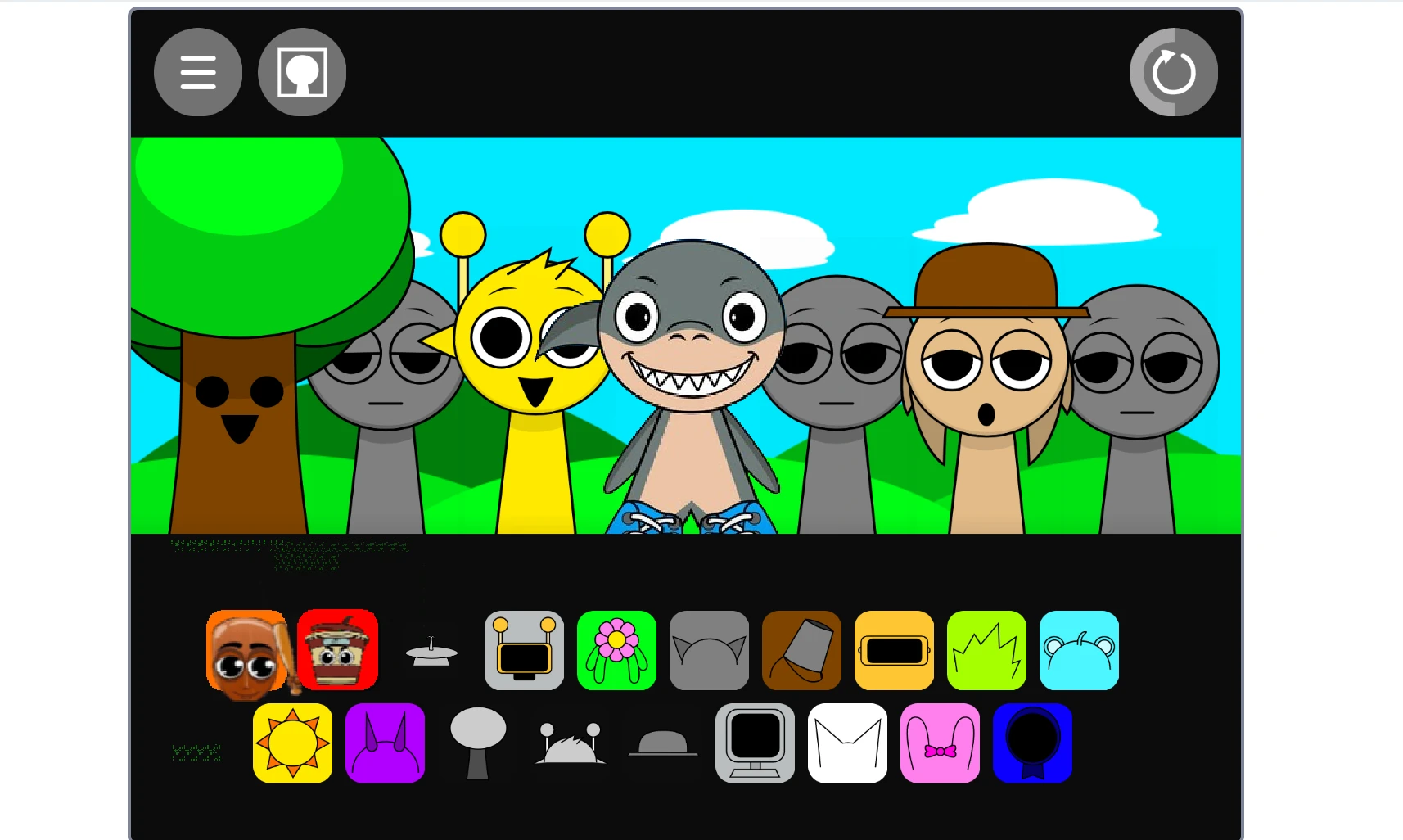 Italian Brainrot Sprunki character reactions and animations