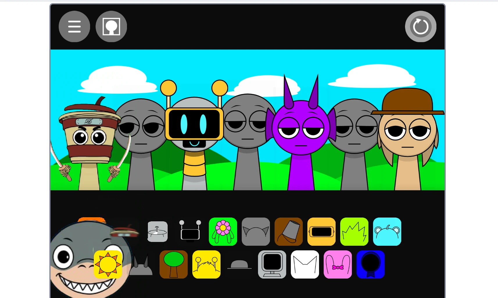 Italian Brainrot Sprunki complete character lineup and sound options