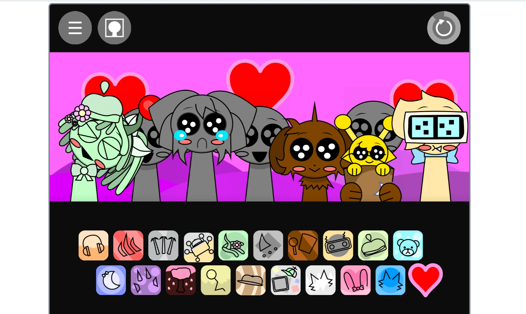 Pastel color palette and cute visuals in Incredibox Sprunki Cute Time