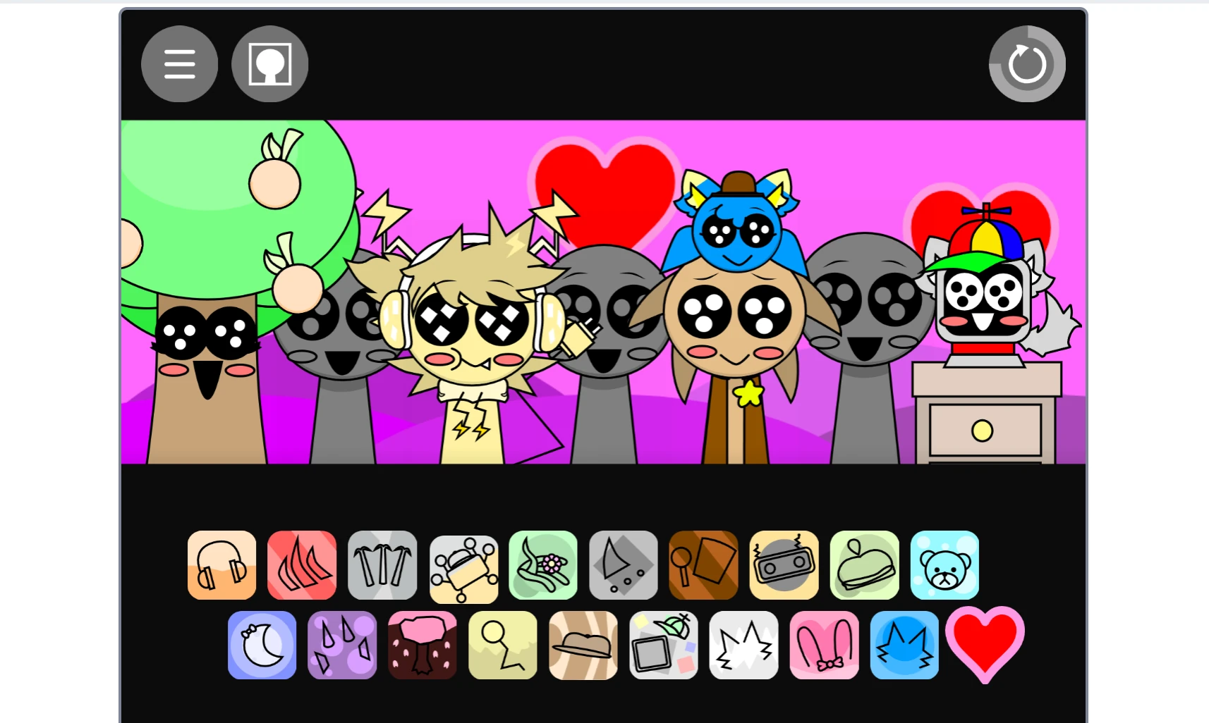 Creating and recording a soundtrack in Incredibox Sprunki Cute Time