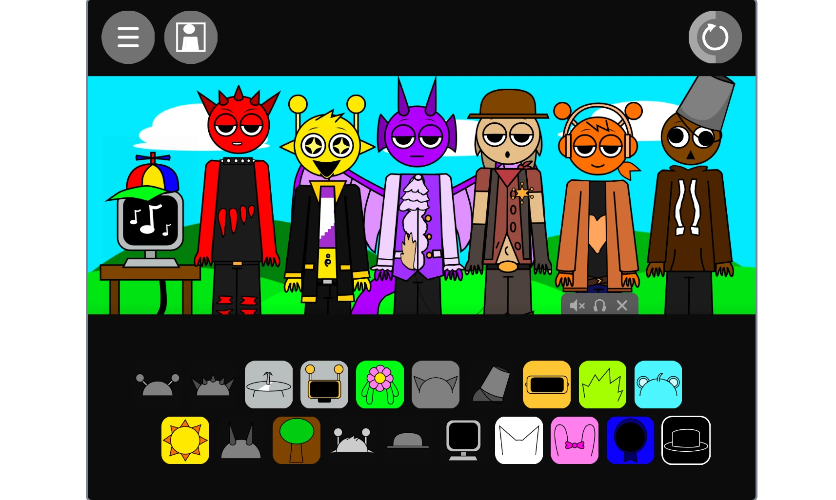 Tutorial screen showing gameplay instructions for Incredibox Sprunki Human Edition