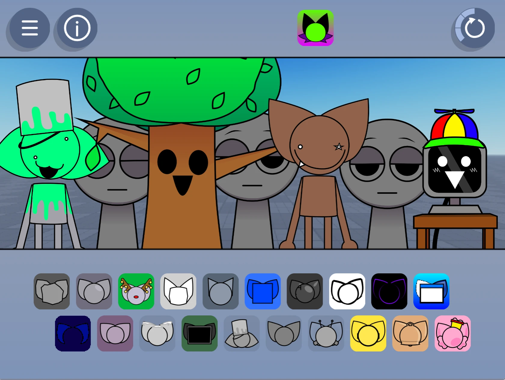 Sprunki character animations and reactions in Incredibox Sprunki Kats Sounds