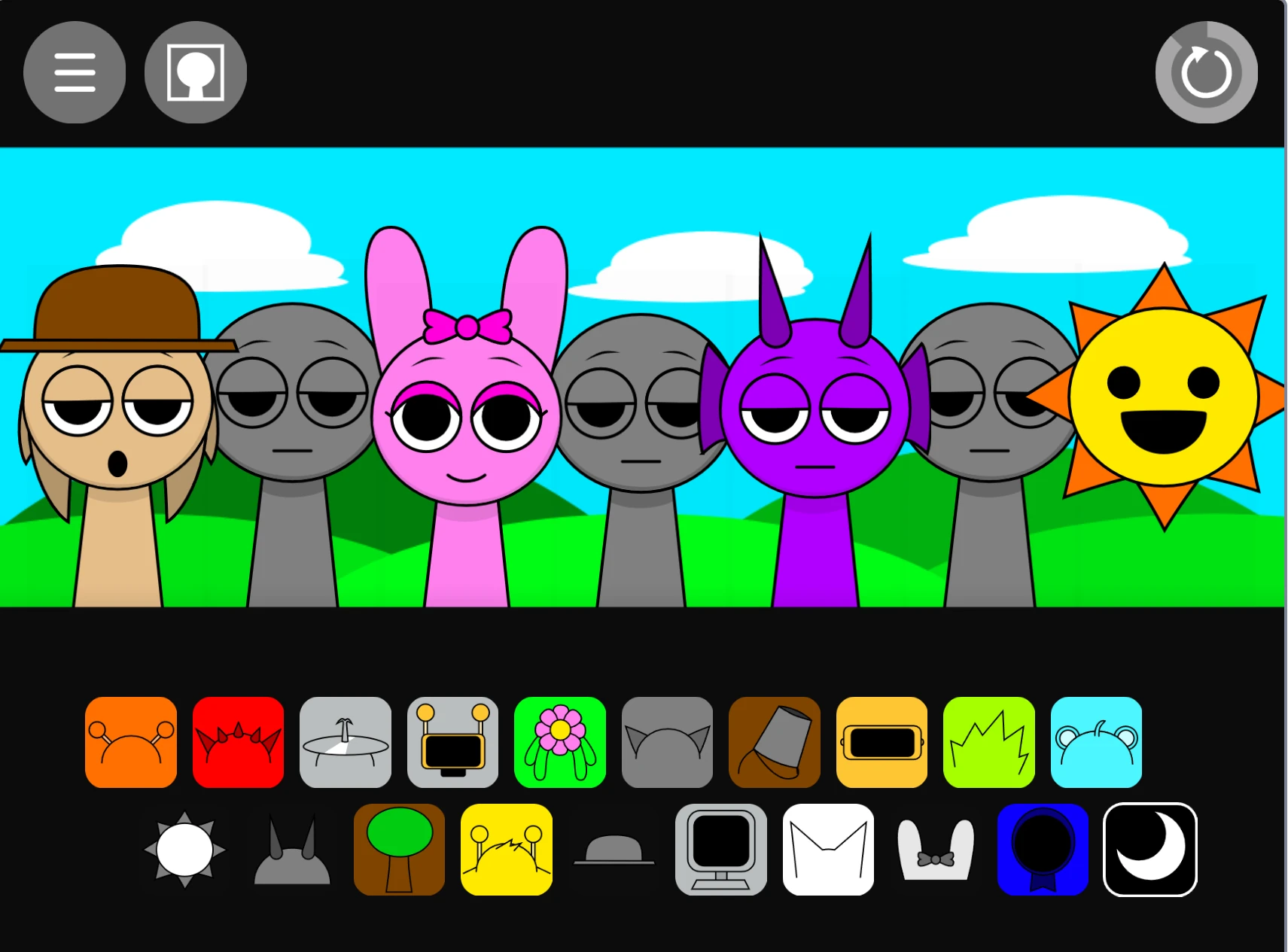 Night time atmosphere in Incredibox Sprunki Night Time 3.0