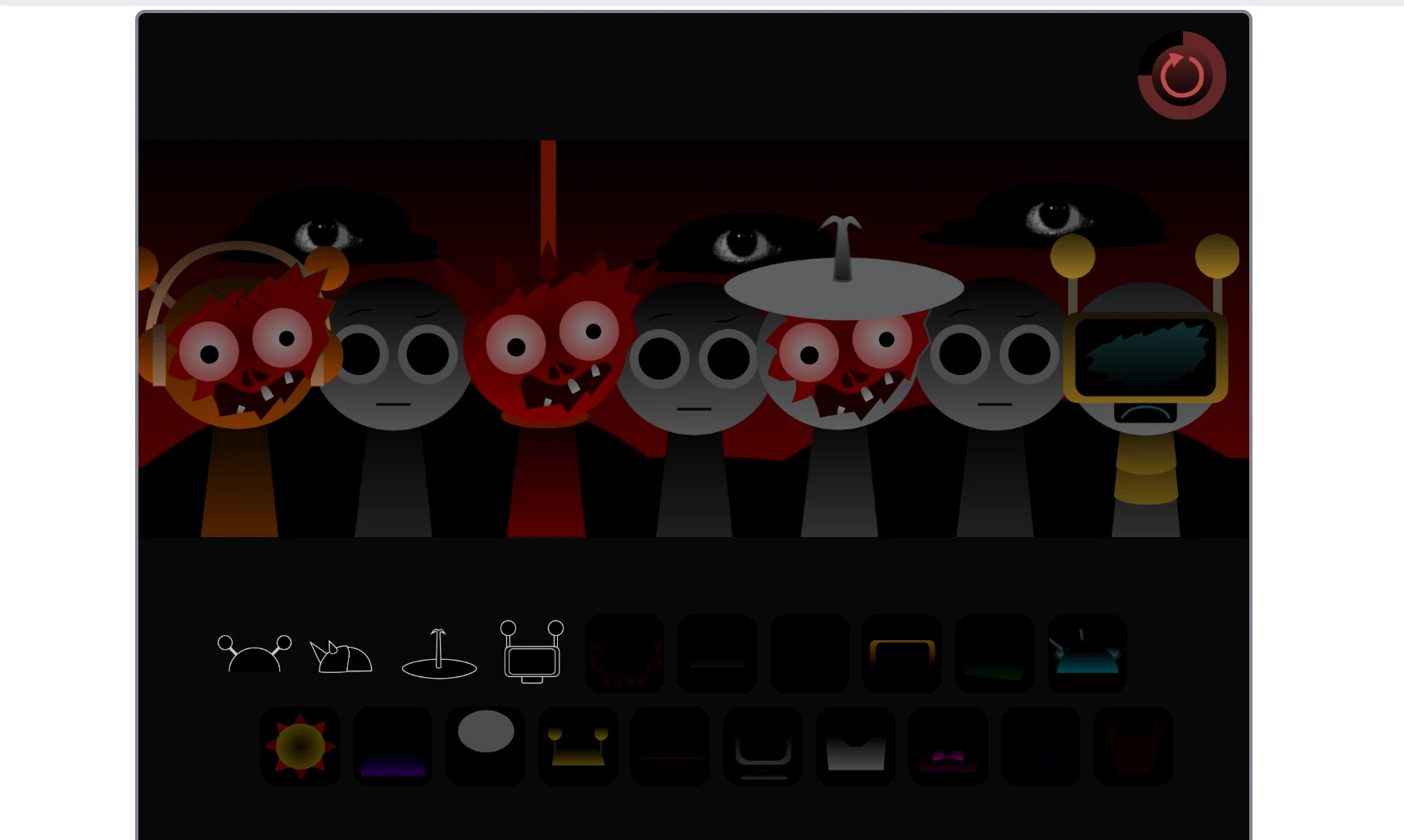 Gameplay interface of Incredibox Sprunki Pinki Treatment 2.0 Update