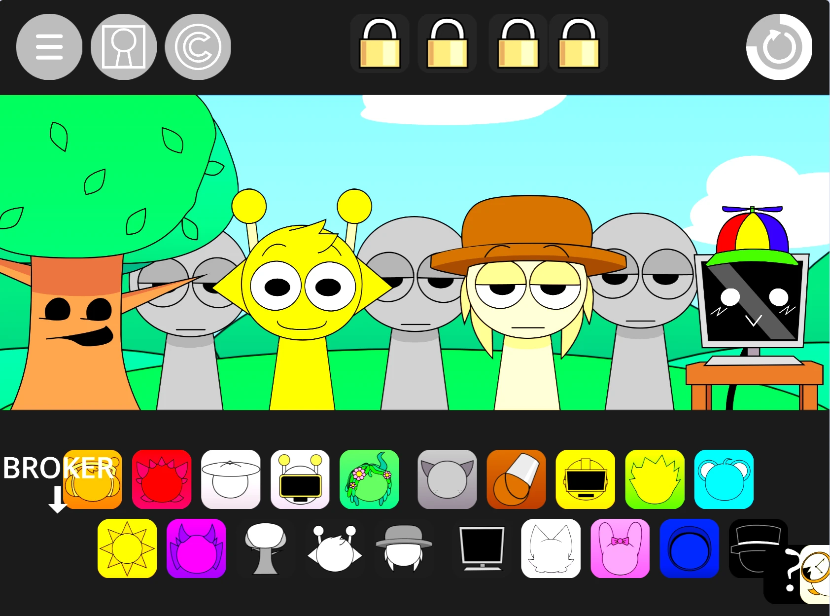 Incredibox Sprunki Pyramixed 0.9 Animation redesigned gameplay interface