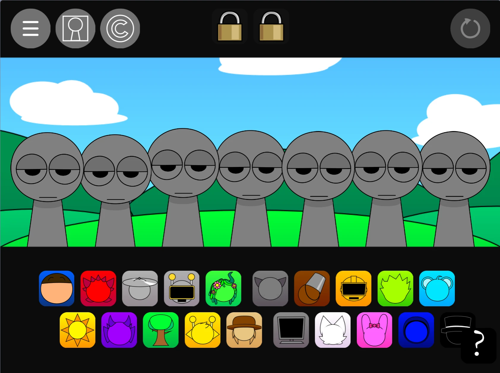 Incredibox Sprunki Pyramixed 0.9 Family Edition user interface and controls Incredibox Sprunki Pyramixed 0.9 Family Edition gameplay interface