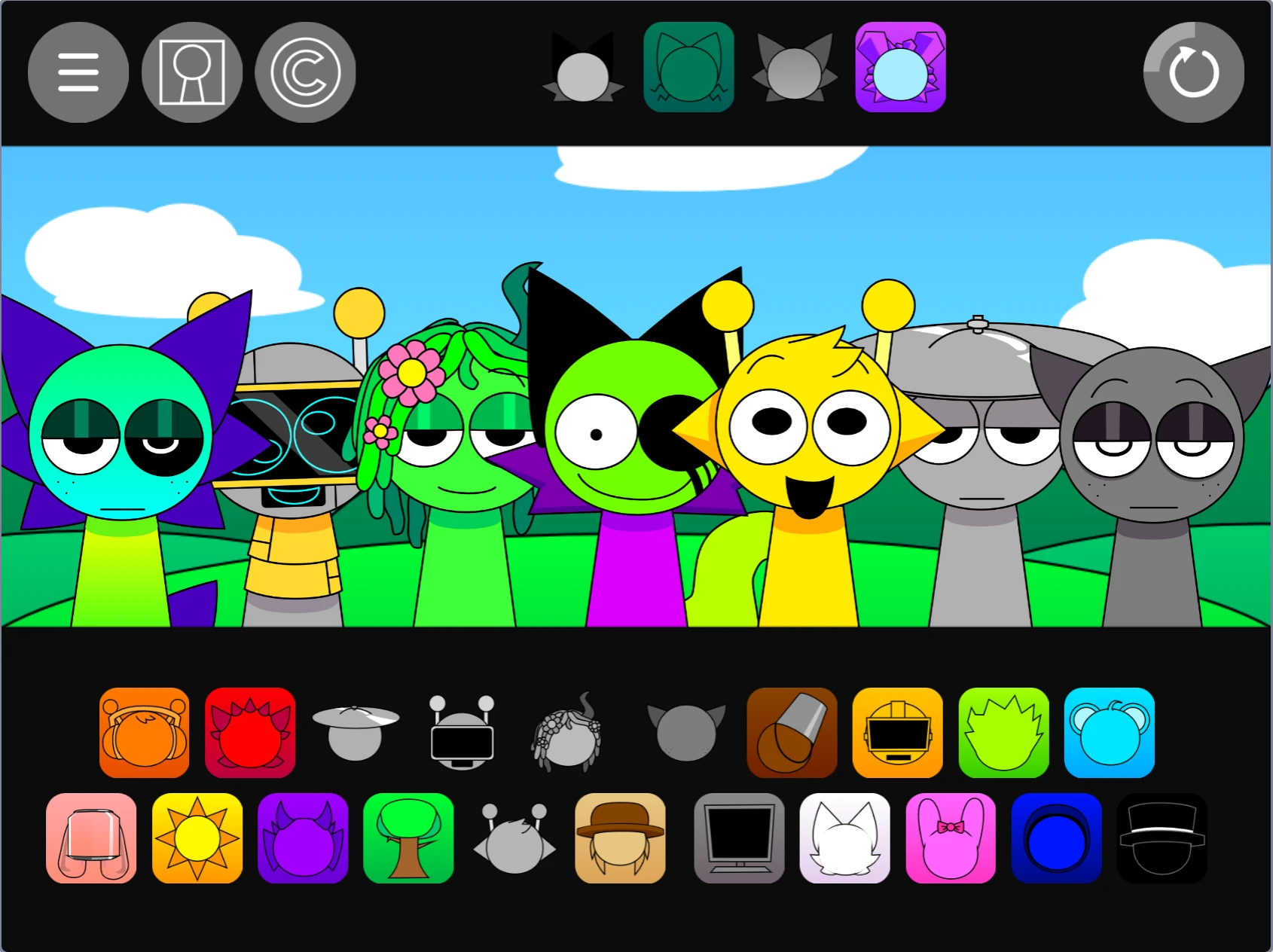 Complete Character Roster and Sound Library in Incredibox Sprunki Pyramixed 0.9 OC Remix Complete character roster and sound library in Sprunki Pyramixed 0.9