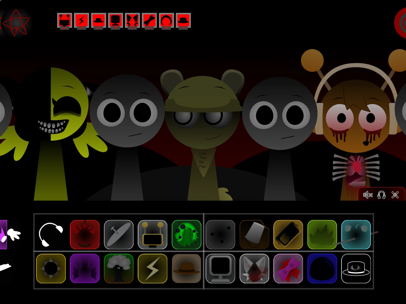 Incredibox Sprunki Swap Retextured But Normal gameplay interface