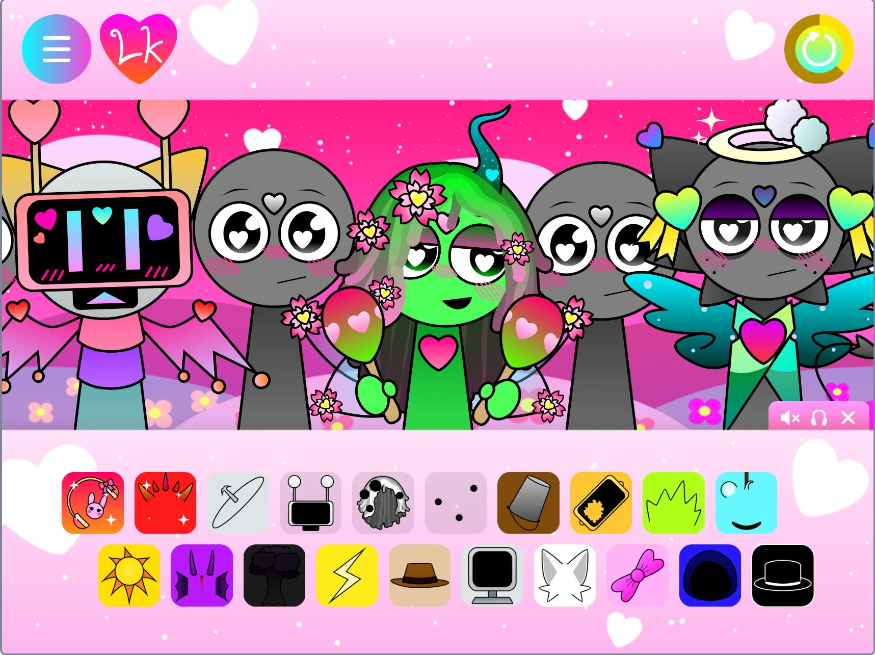 Star and Heart character selection in Incredibox Sprunki Swap