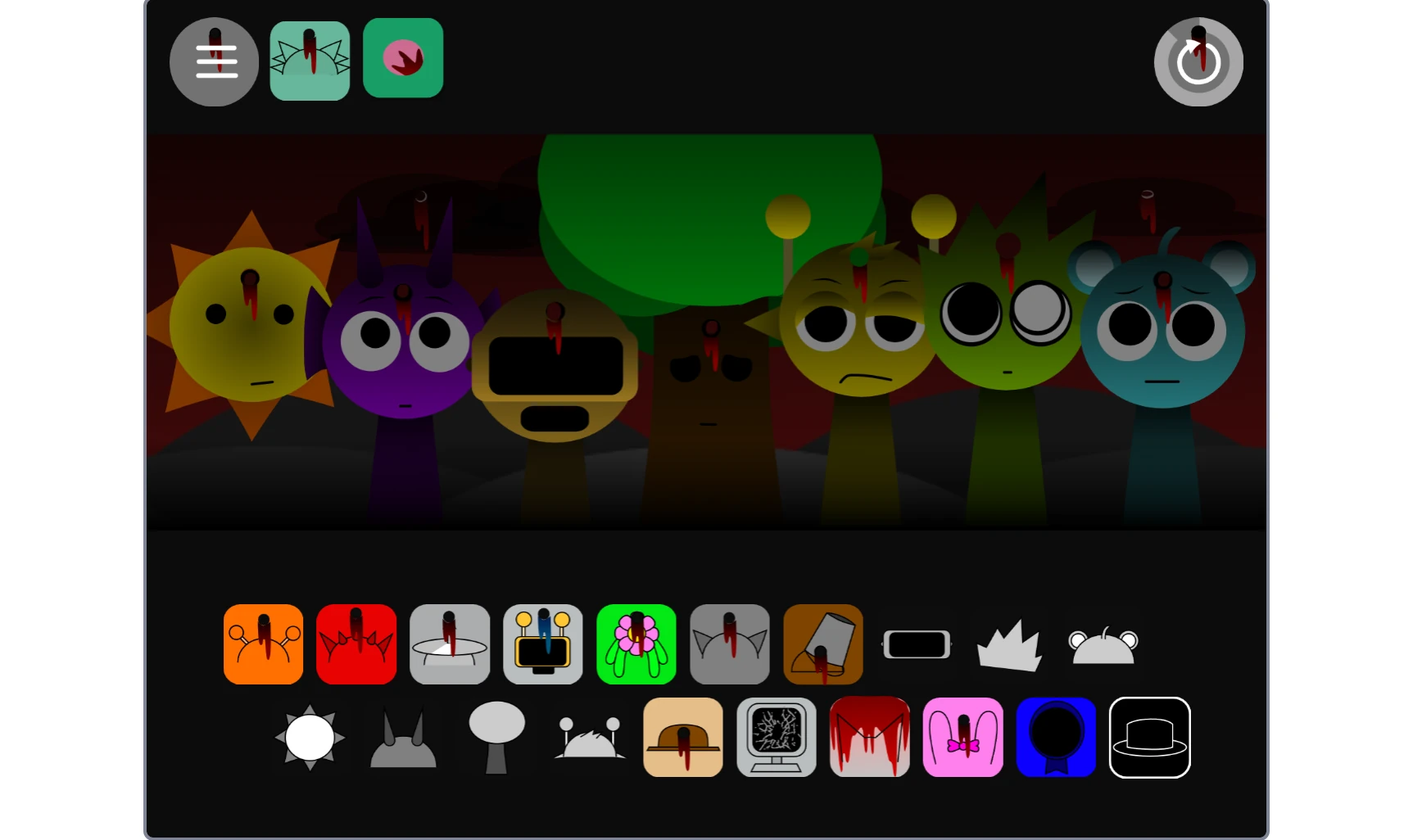 Active gameplay with multiple characters performing in Sprunki Tunner Treatment