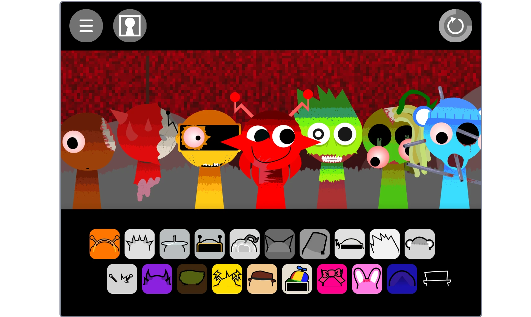 Make Your Sprunki accessory library and item selection