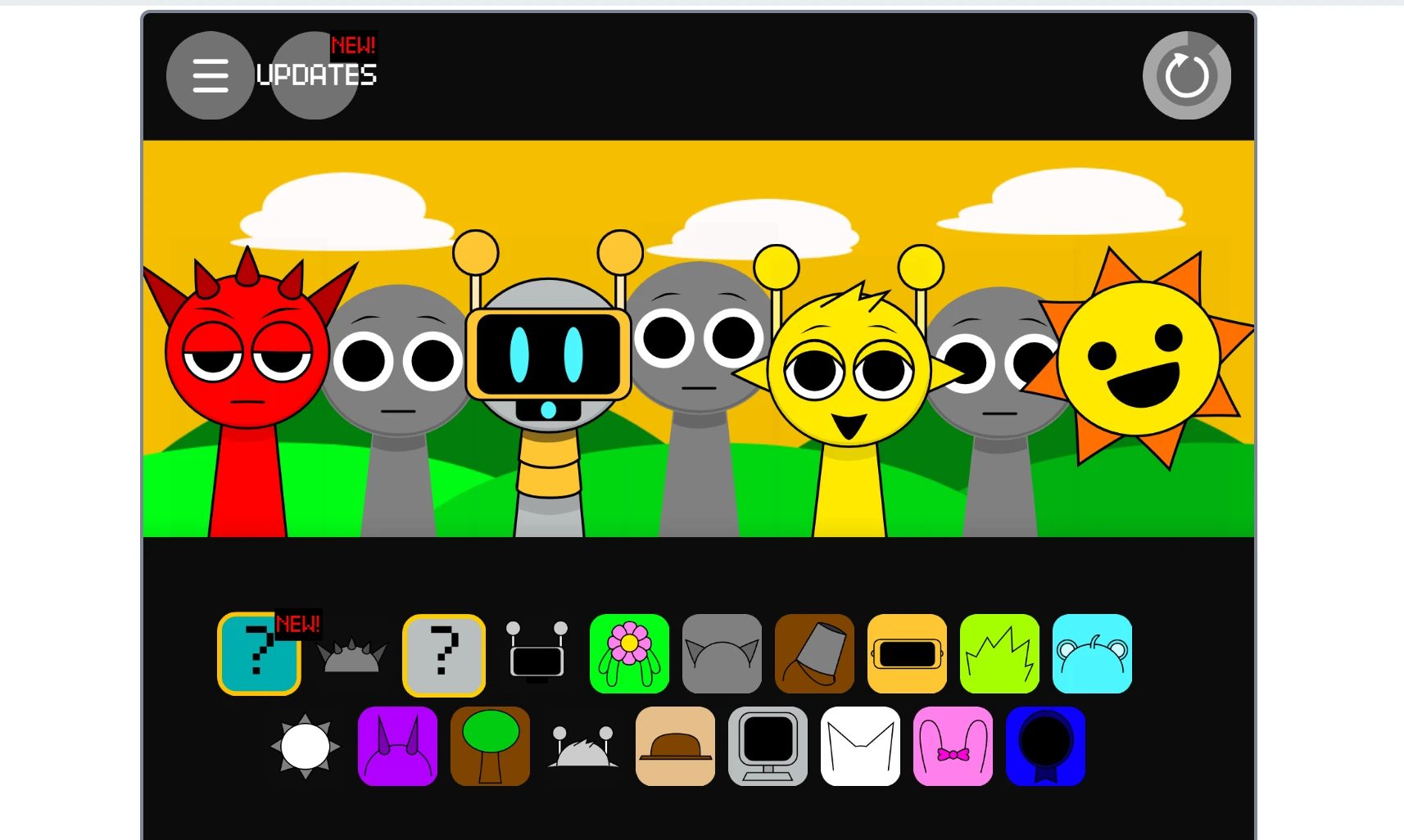 Not Sprunki full interface overview