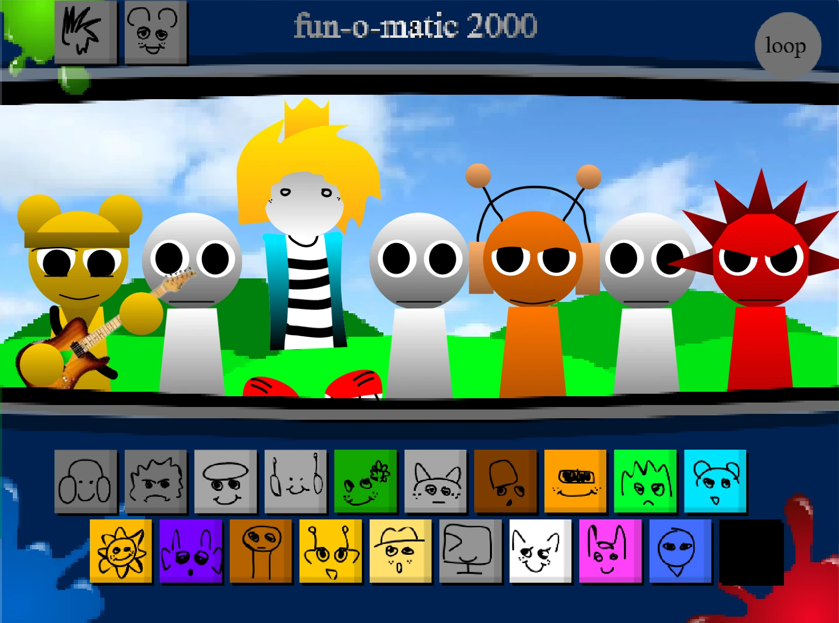 Sprunki 1996 Version 1.5 Retake gameplay interface