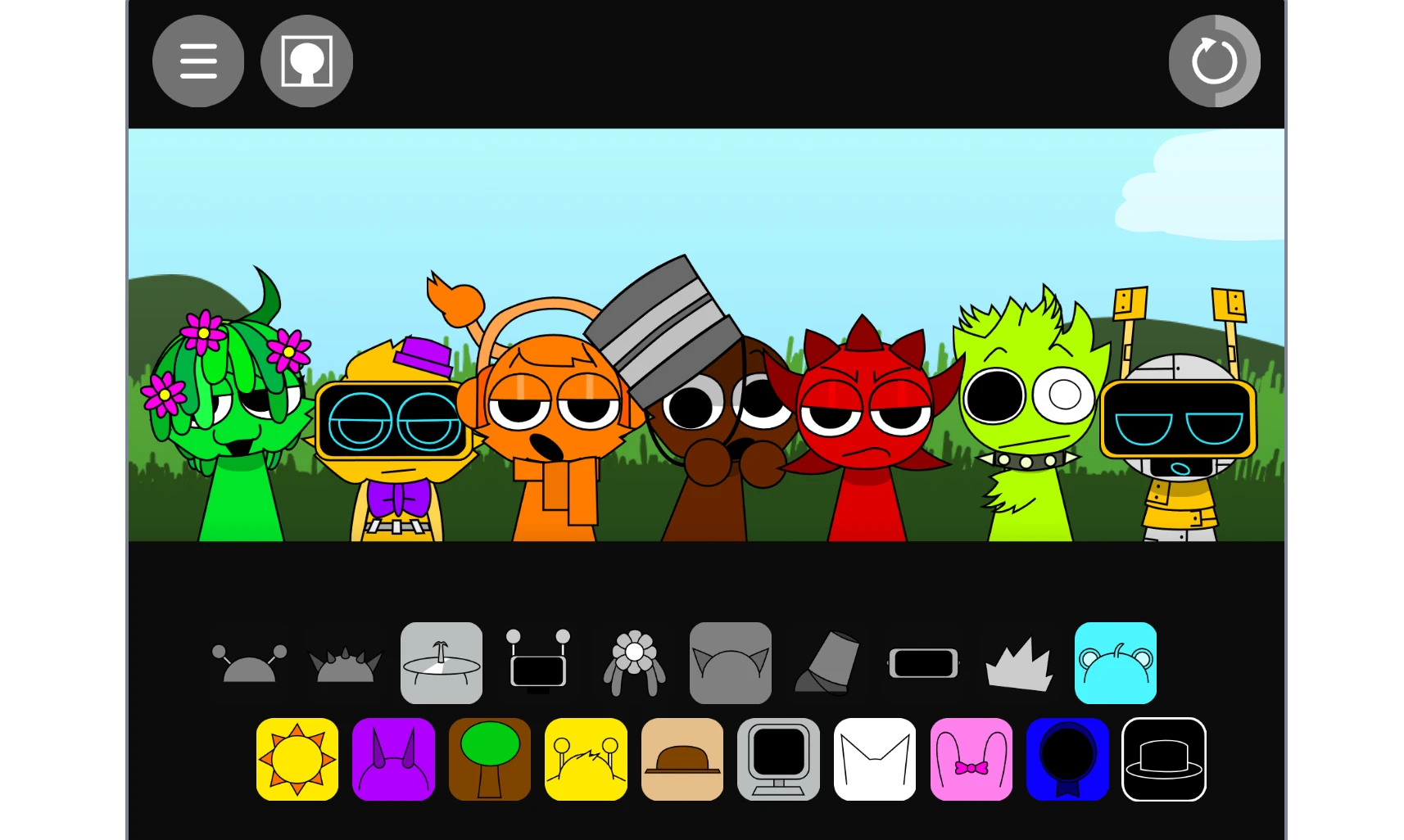 Character customization options in Sprunki But Cooler 2.0