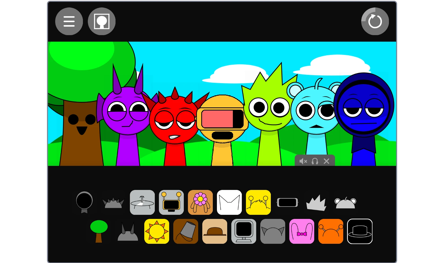 Character selection with reversed visuals in Sprunki But Opposite