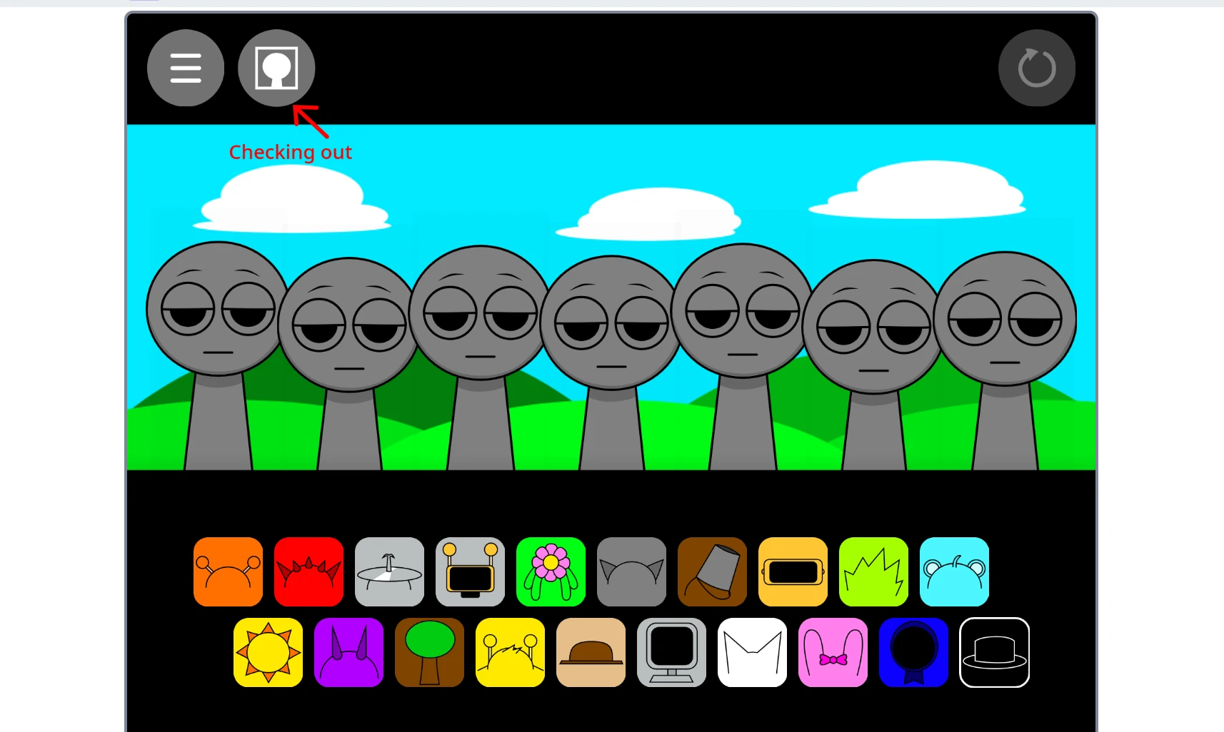 Sprunki Cancelle Update gameplay interface