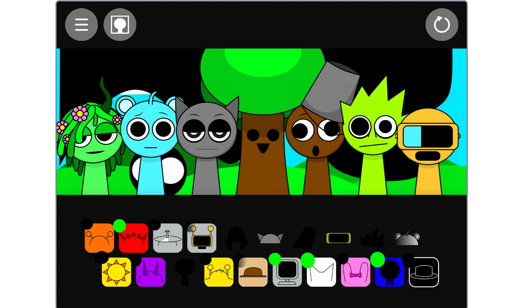 Gameplay example of Sprunki Corruption horror mod