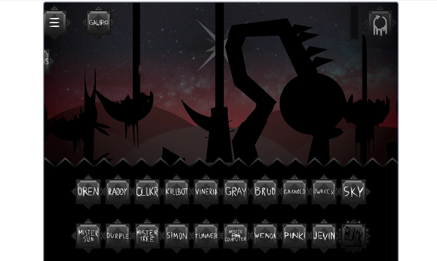 Sprunki Definitive Phase 11 character selection screen