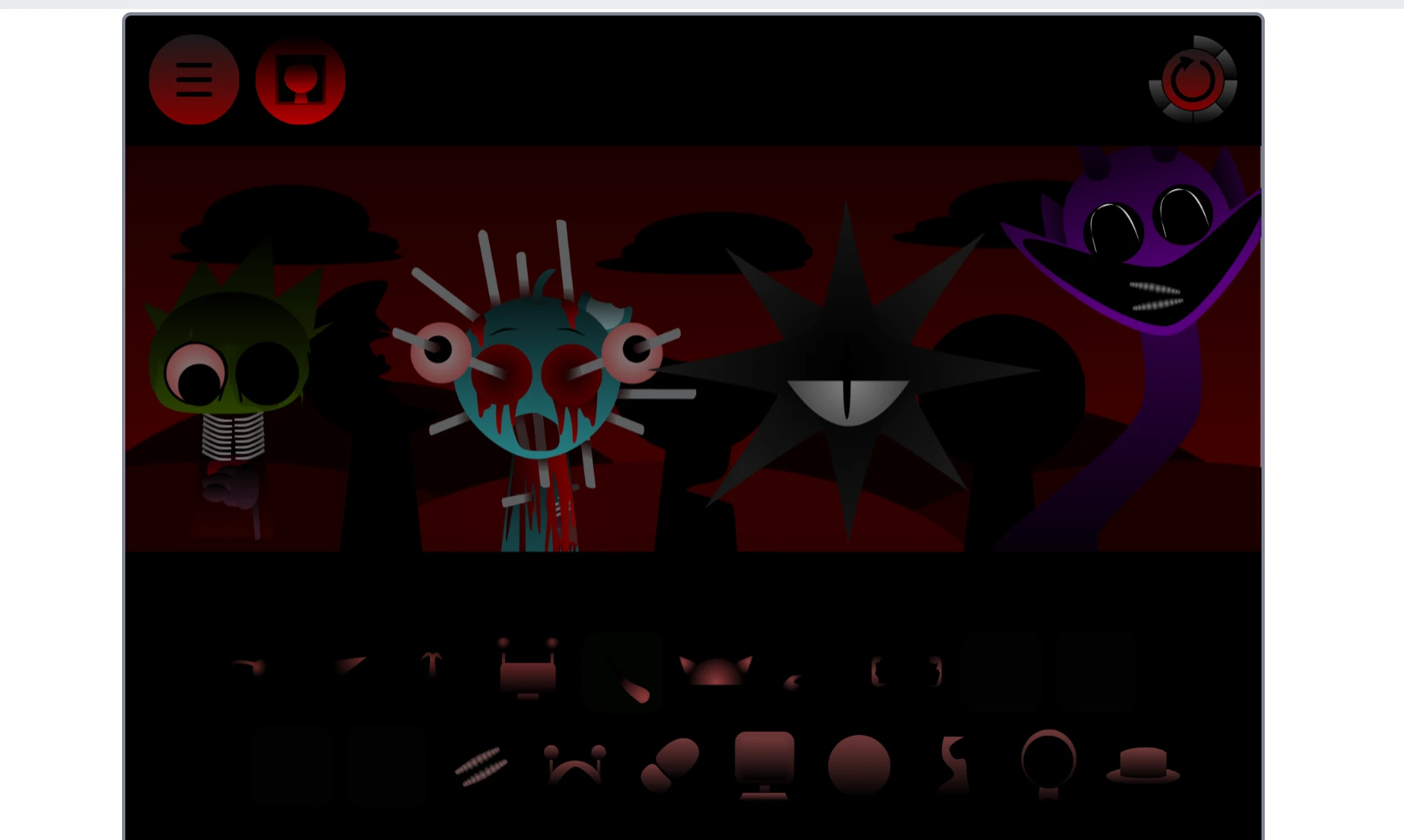 Retro color palette of Sprunki Definitive Phase 4.5 Original