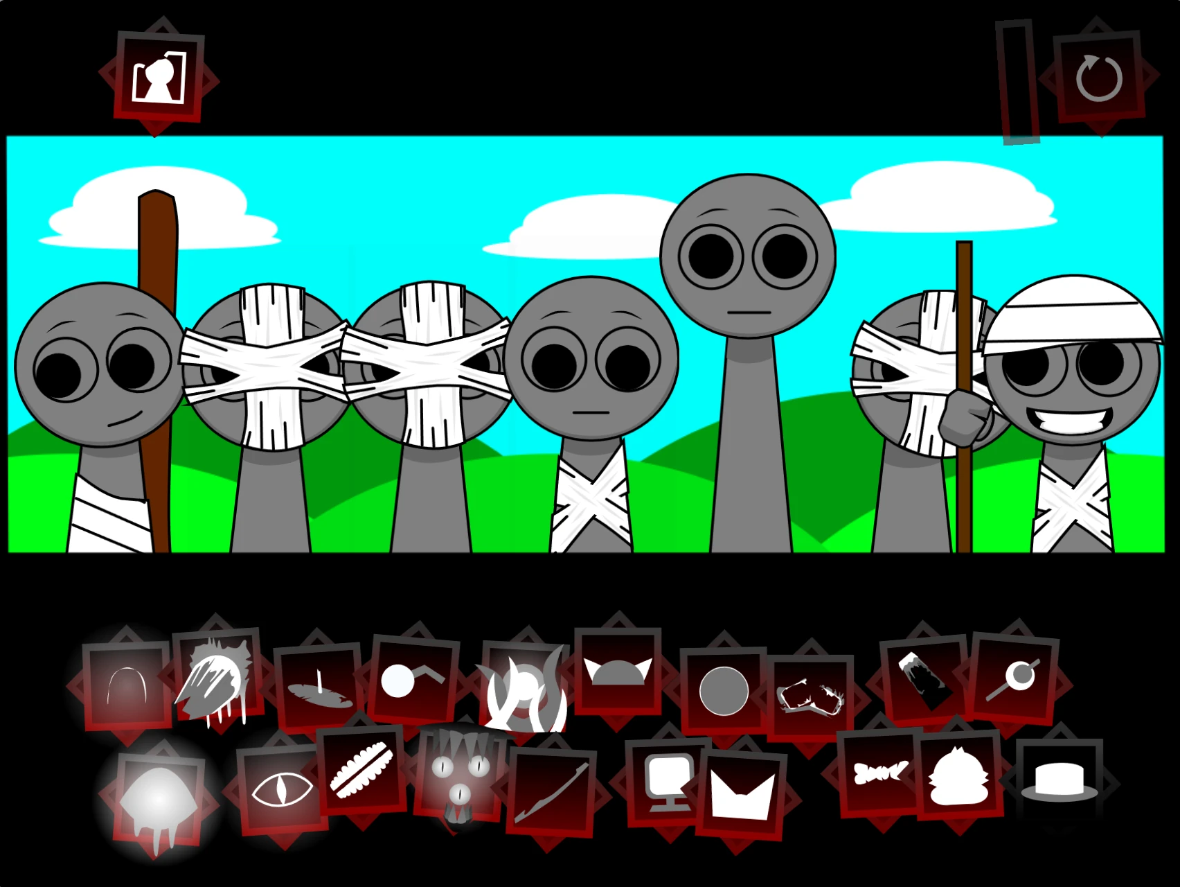 Sprunki Definitive Phase 8 Alive gameplay showing character selection and interface