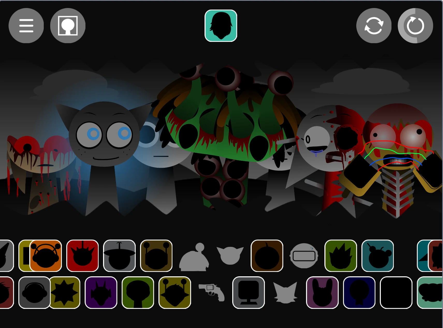 Colorful character designs and visual effects in Sprunki Definitive Phase 8 Rizz