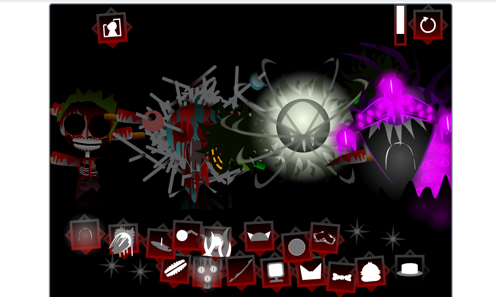 Unique fanmade character designs in Sprunki Definitive Phase 9.5