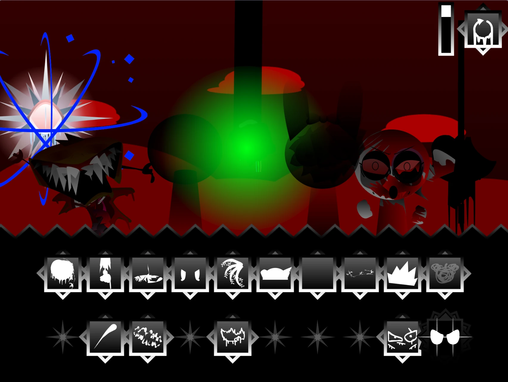 Drag and drop interface in Sprunki Definitive Phase 21 WIP Scratch