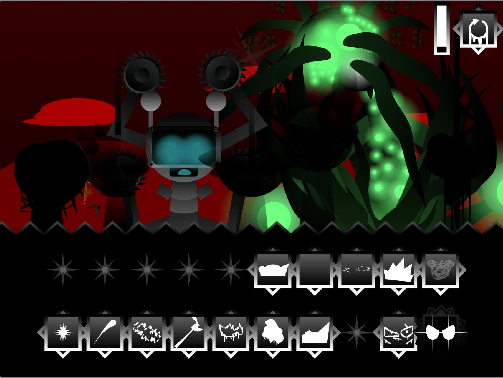 Simplified interface of Sprunki Definitive Phase 21 WIP Scratch