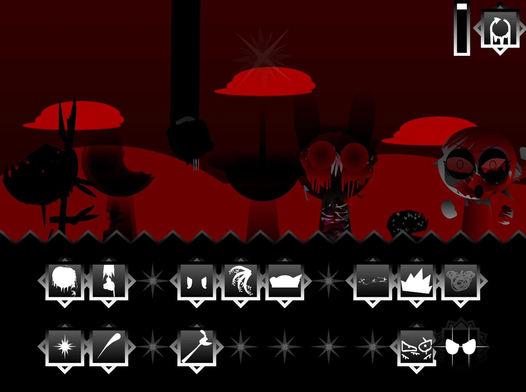 Character designs and sprites in Sprunki Definitive Phase 21 WIP Scratch