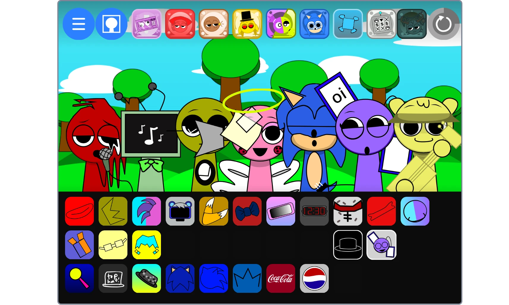 Sprunki Deluxe Your OCs Remix V2 special effects and animations