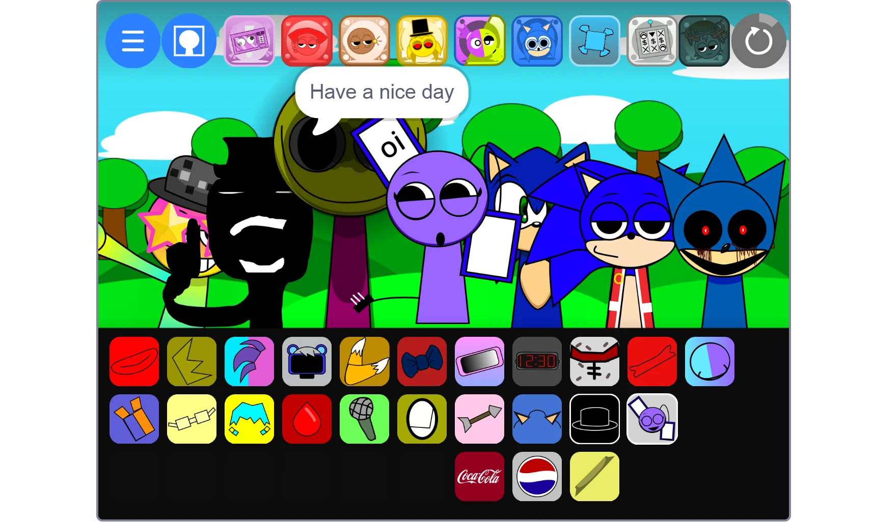 Sprunki Deluxe Your OCs Remix V2 community sharing features