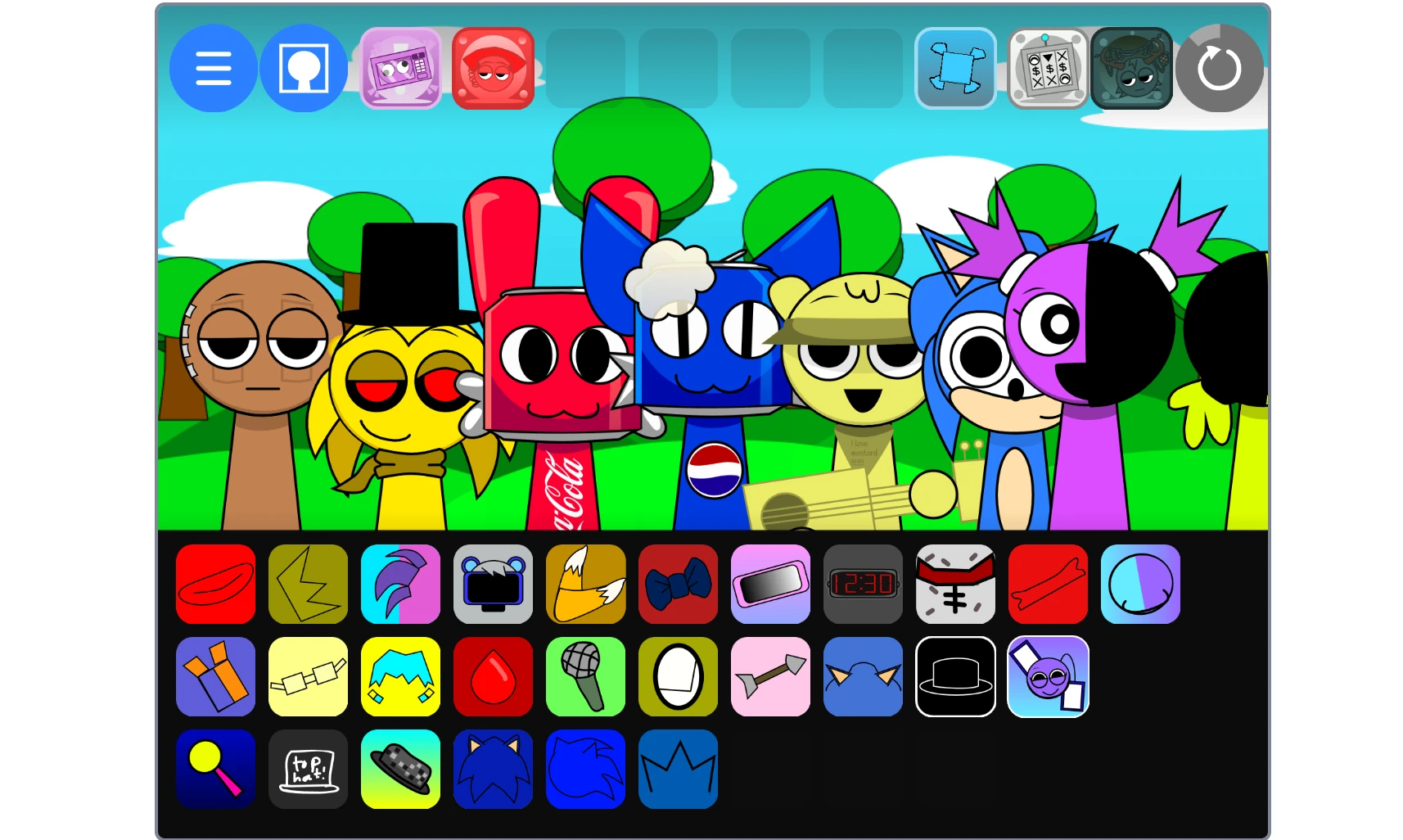 Sprunki Deluxe Your OCs Remix V2 advanced music mixing options