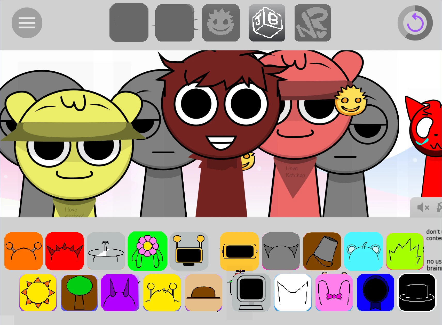 Sound selection in Sprunki Fiddlebops