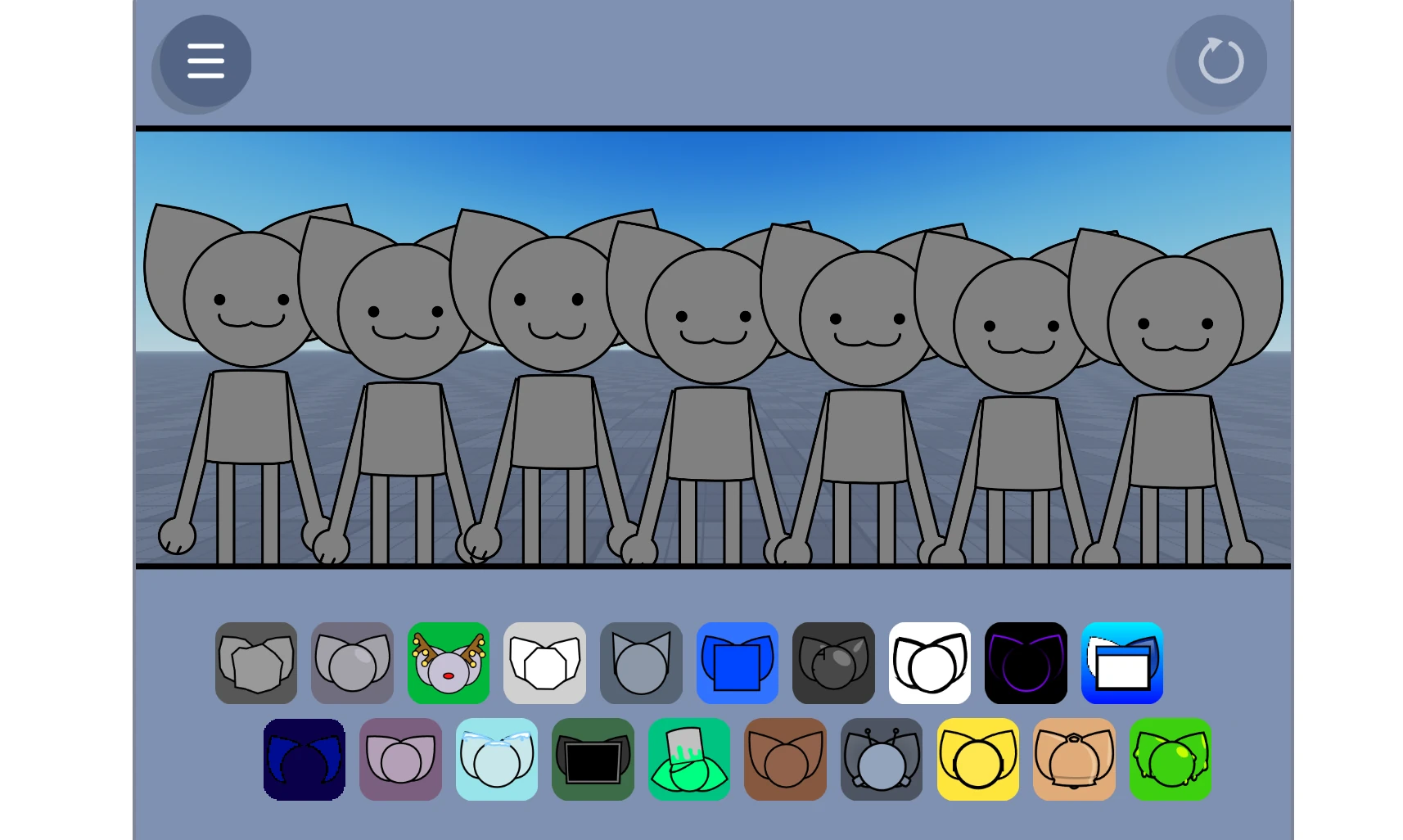 Sprunki Kats character designs with feline features