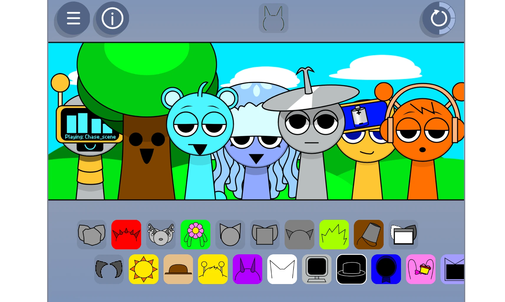 Character customization options in Sprunki Kats V2