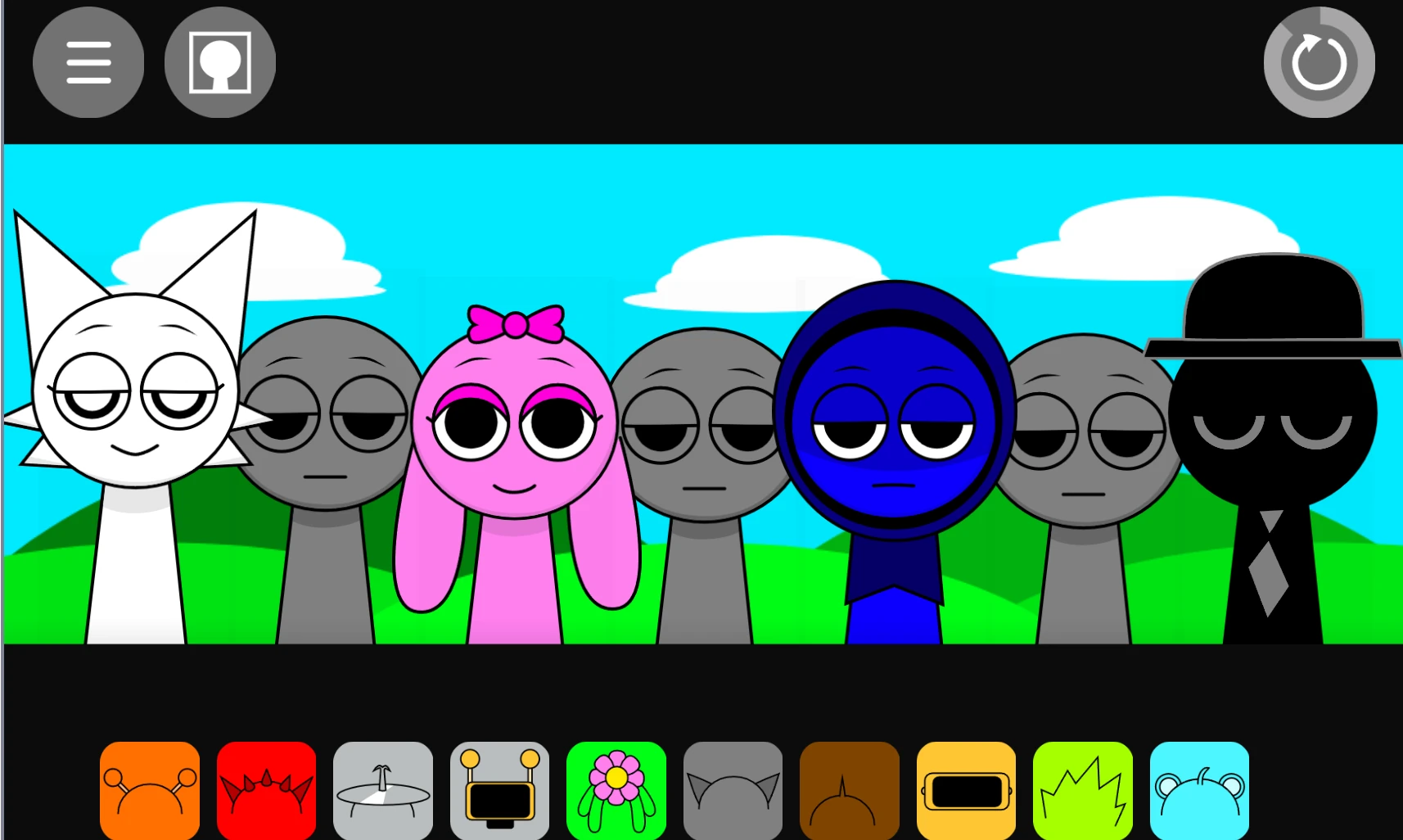 Friendly characters in Sprunki Kids Friendly Sprunki Kids Friendly character selection