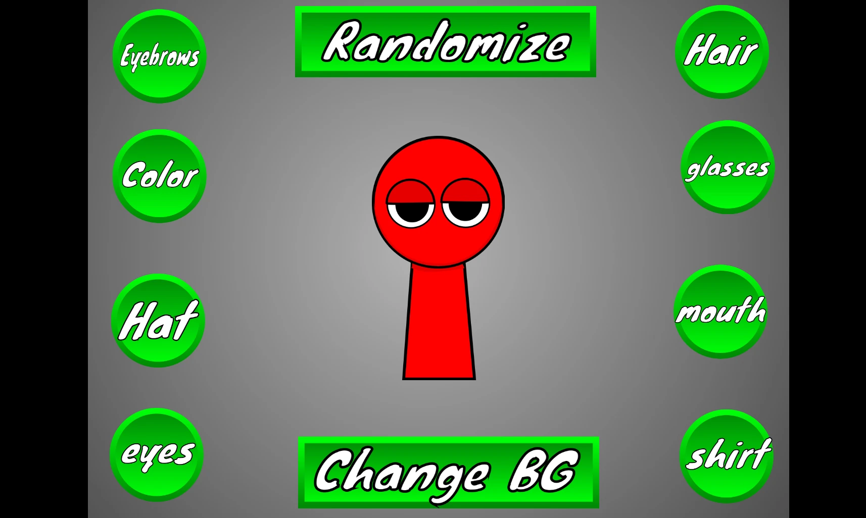 Sprunki Maker character customization interface with multiple options