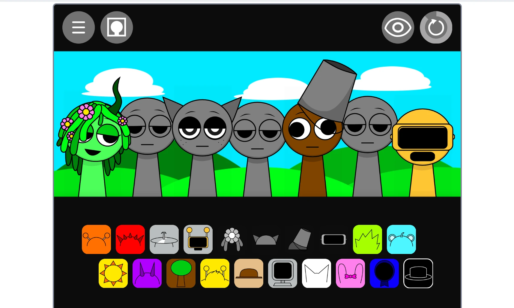 Updated character roster in Sprunki Modded New Version