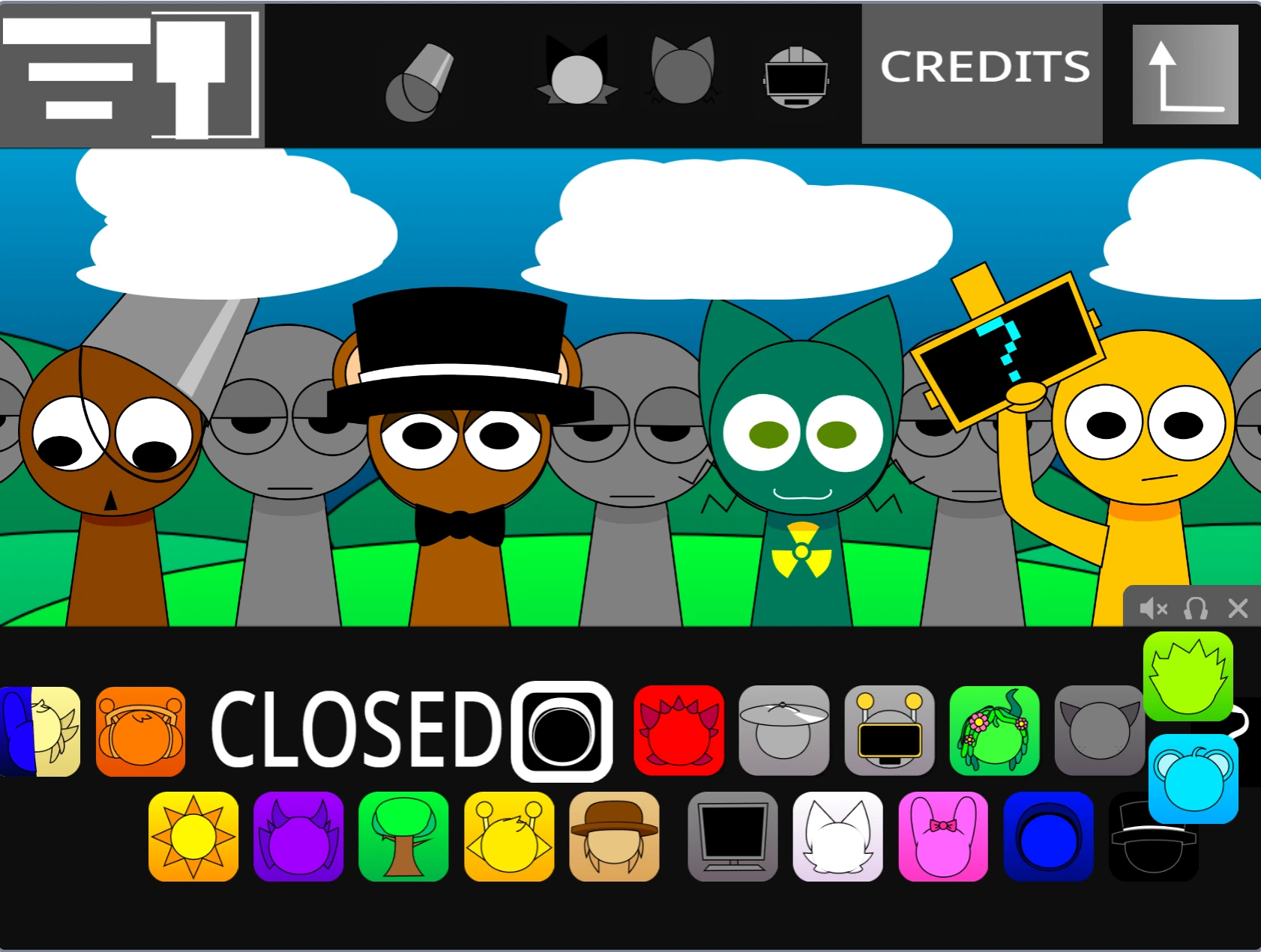 Pyramid Challenge mode gameplay in Sprunki MSI Pyramixed 0.9