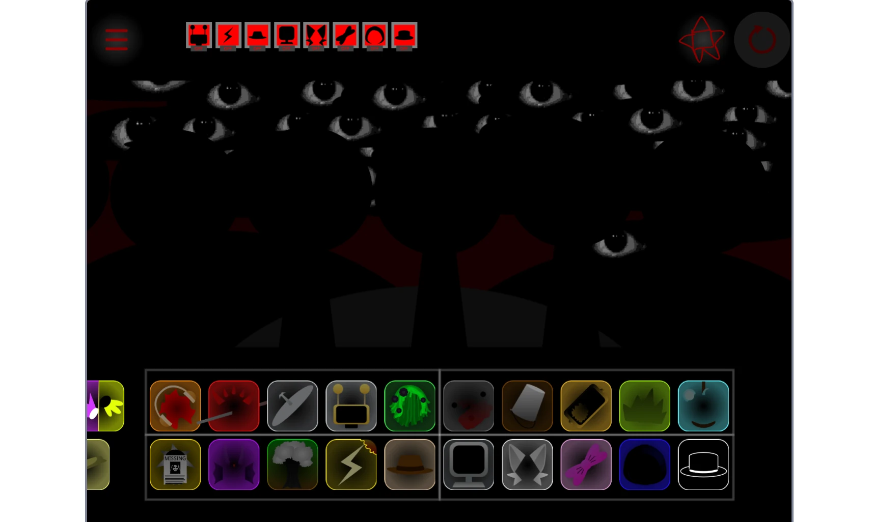 Sprunki MSI Swap Retextured character selection screen