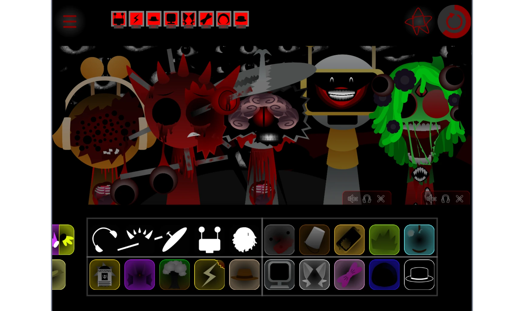Gameplay screenshot showing character interactions in Sprunki MSI Swap