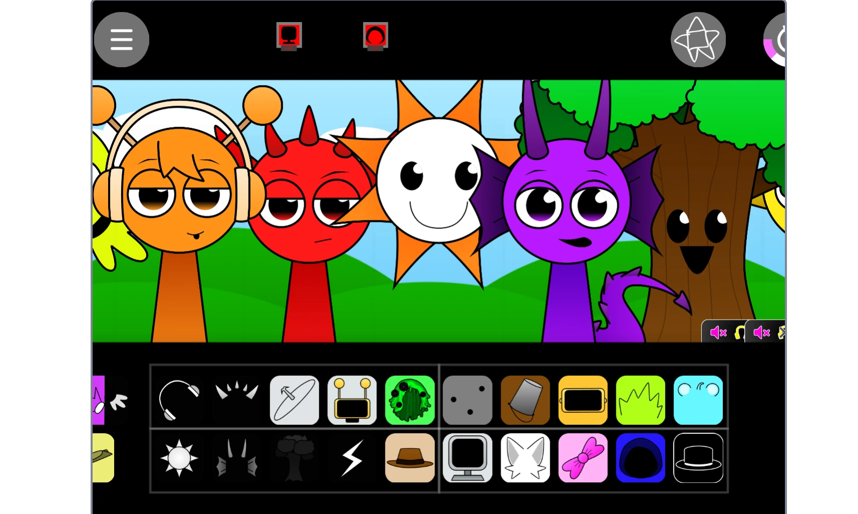 Music creation interface in Sprunki MSI Swap