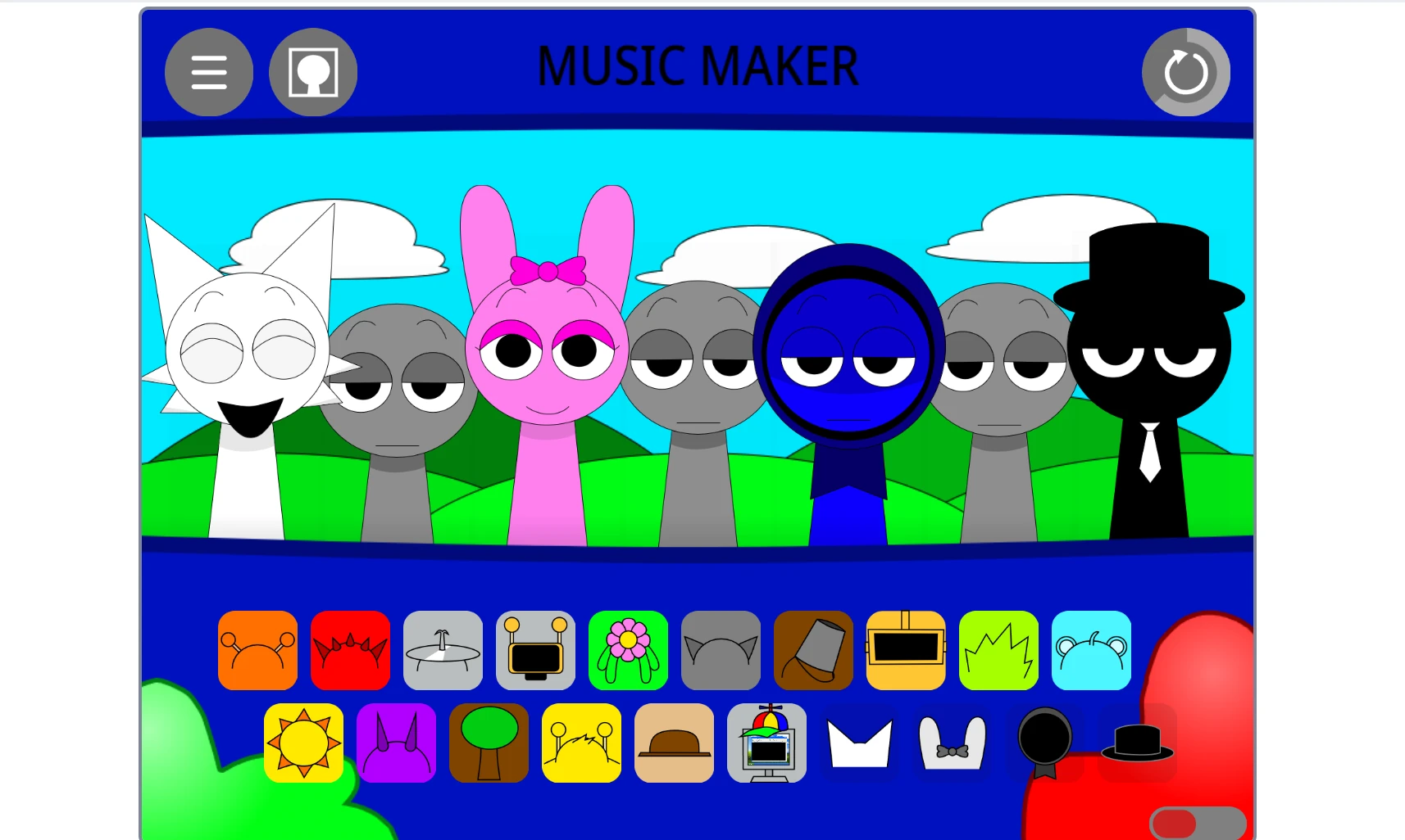 Sound library and effects in Sprunki Music Maker Edition