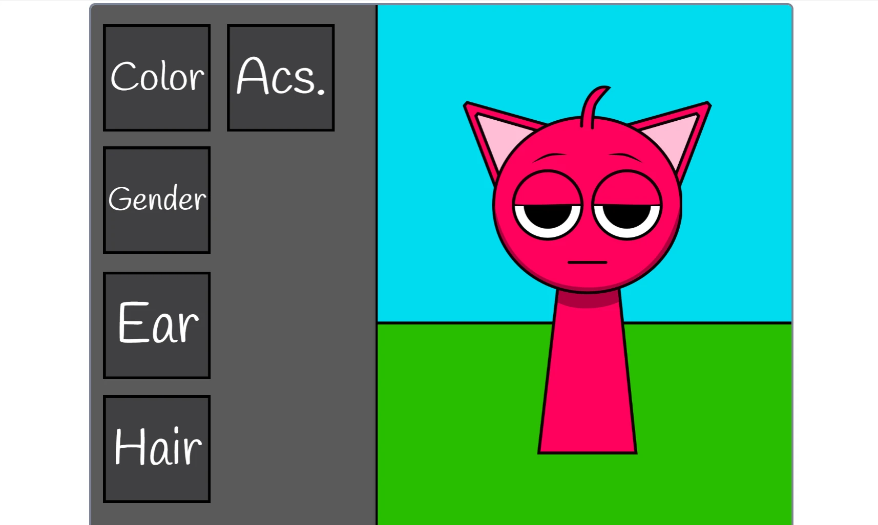 Color palette and customization options in Sprunki OC Maker