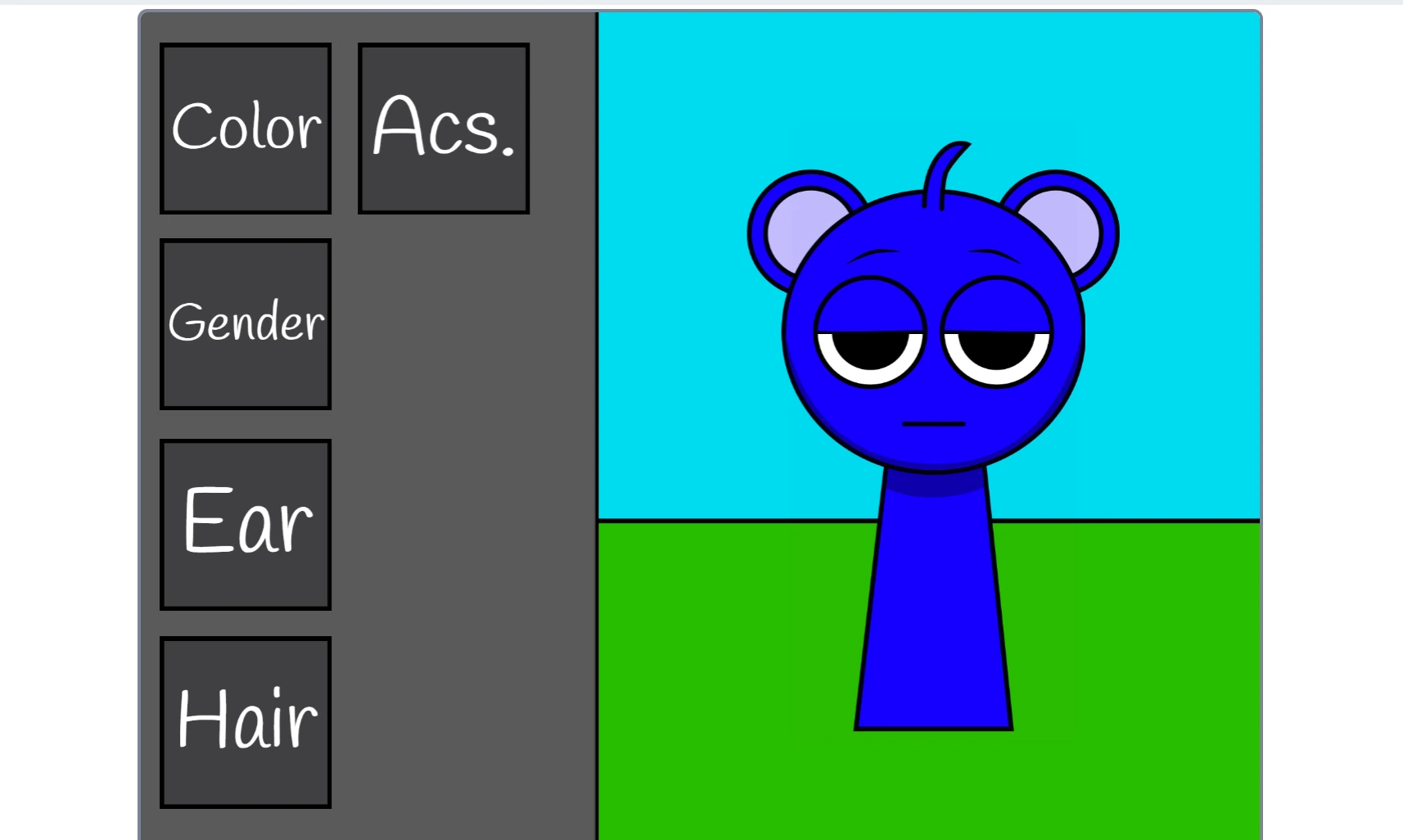Multiple Sprunki OCs created using the demo tool